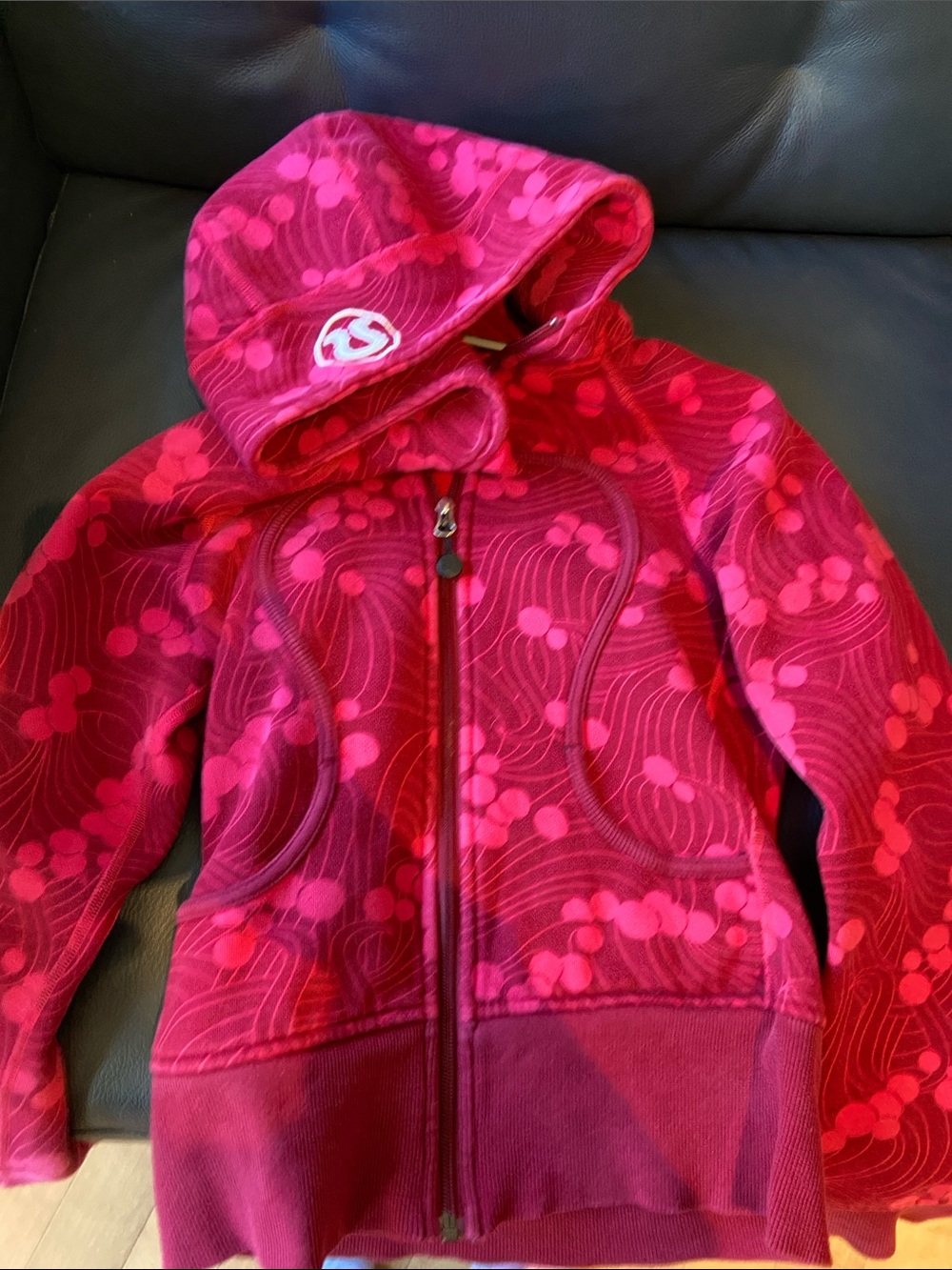 lululemon athletica Pink & Red Patterned Full-Zip Hoodie